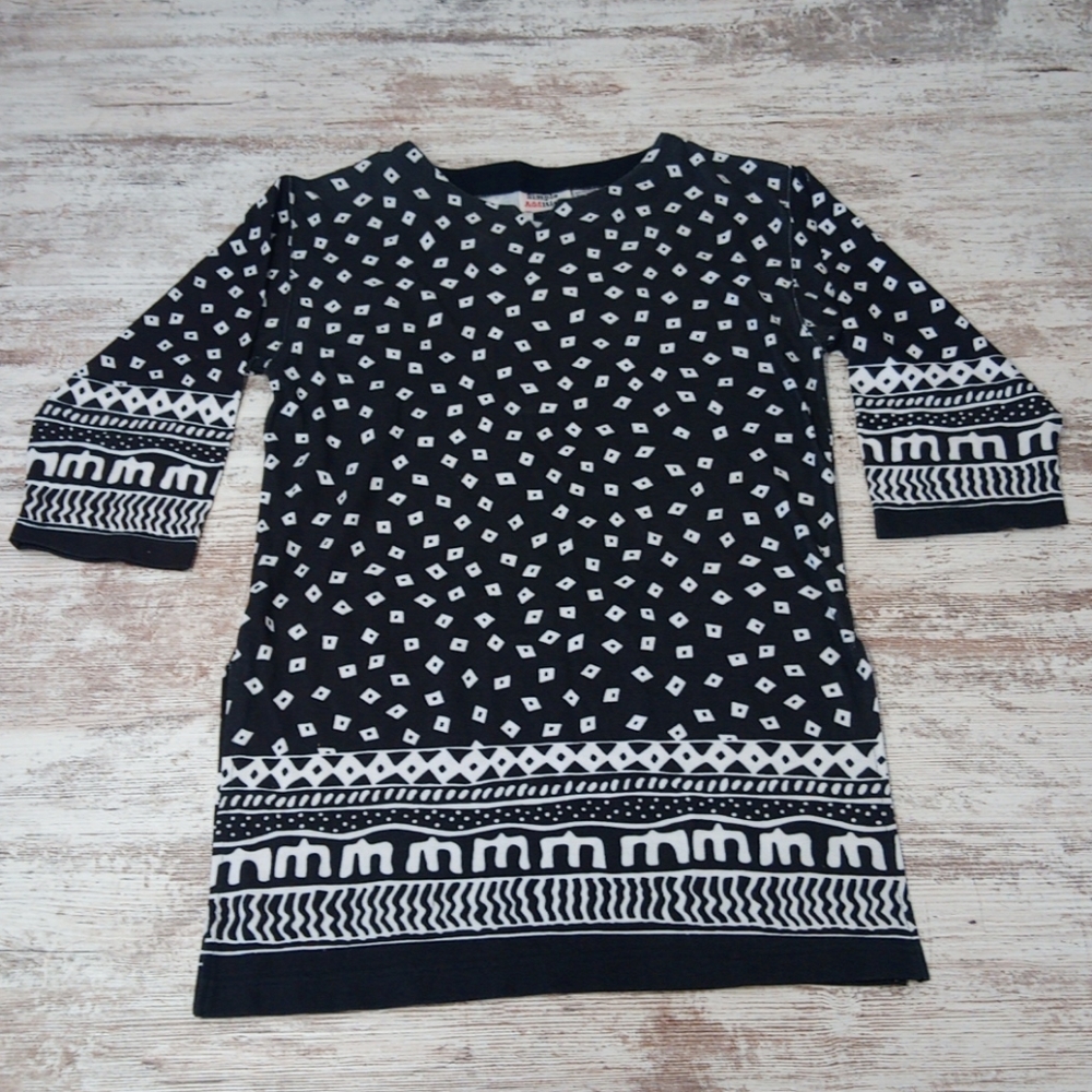 Vintage Boho Patterned Tunic Blouse Top